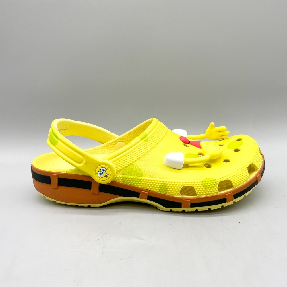 Crocs Mens 8 Classic SpongeBob SquarePants Yellow Clogs Kidcore Cartoon Beach